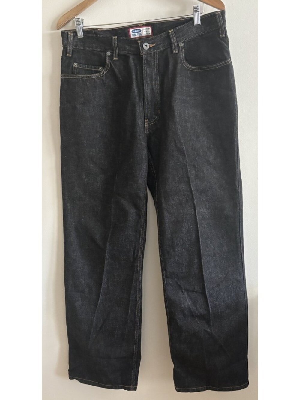 Y2k 00s Old Navy vintage dark Black denim work wear jeans size 34x 30